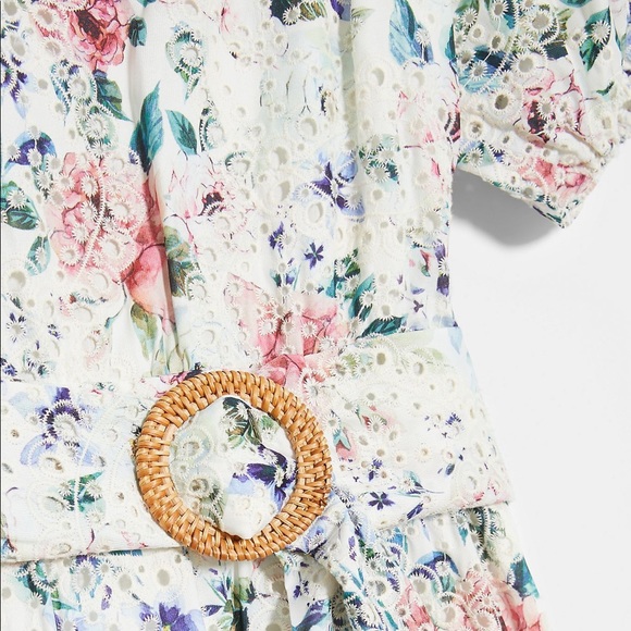 NWT Anthropologie Floral Eyelet MIDI Dress - Picture 5 of 11